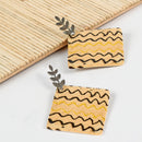 Yellow Waves Ceramic Stud Earring