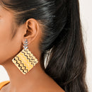 Yellow Waves Ceramic Stud Earring