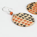 Brown Orange Triangle Ceramic Earring