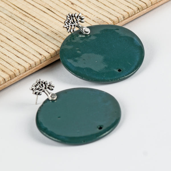 Emerald Green Ceramic Stud Earring