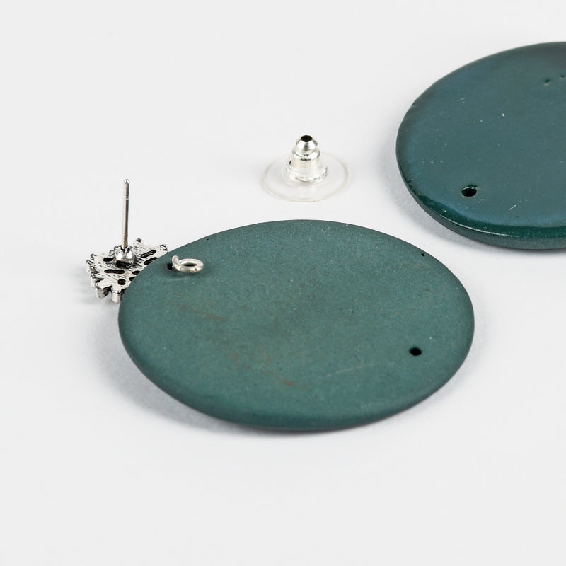 Emerald Green Ceramic Stud Earring
