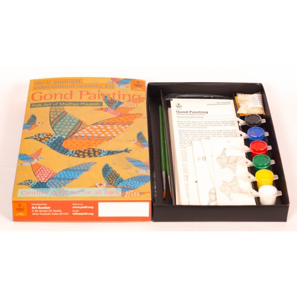DIY Coloring Kit ~ Gond Painting of Madhya Pradesh DIY Kits Potli