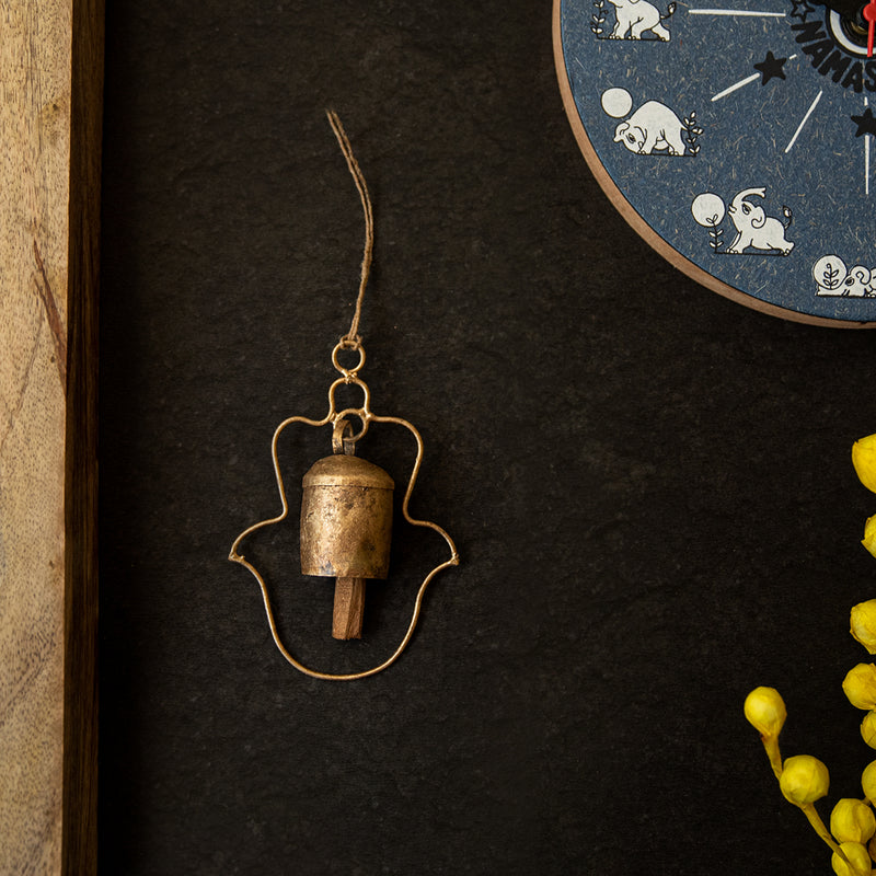 Handmade Copper Bell- Hamsa design