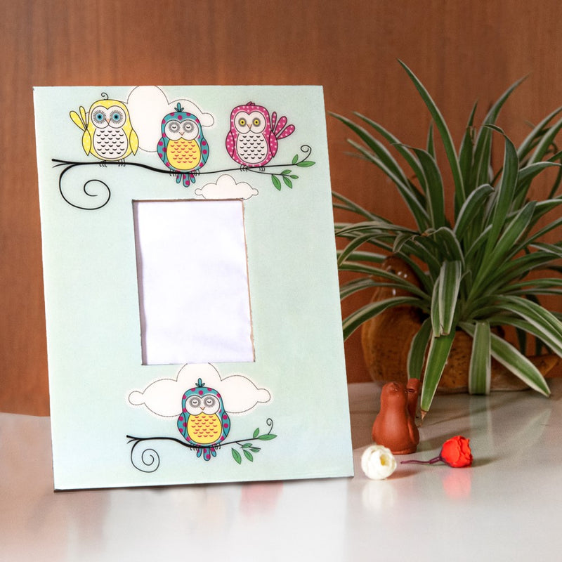 Owl Printed Wooden Photo Frame
