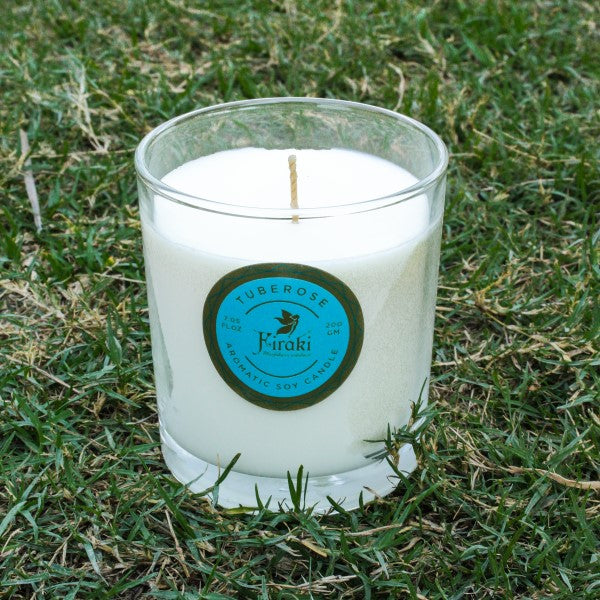 Tuberose Soy Wax Glass Candle