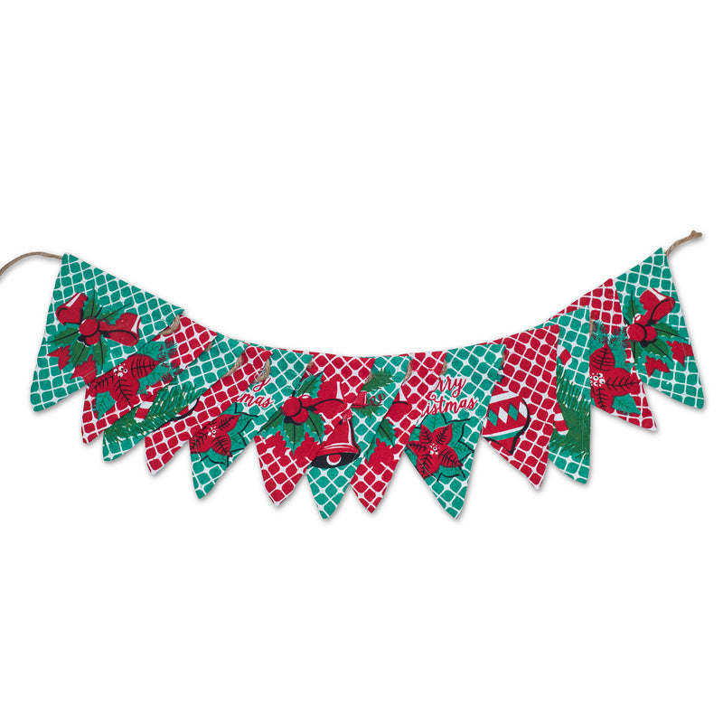 Red Green Merry Christmas Cloth Bunting