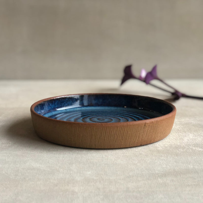 Ceramic Blue Handcrafted Snack Plate
