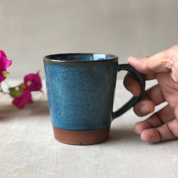 Ceramic Blue Handcrafted Coffee Mug Small