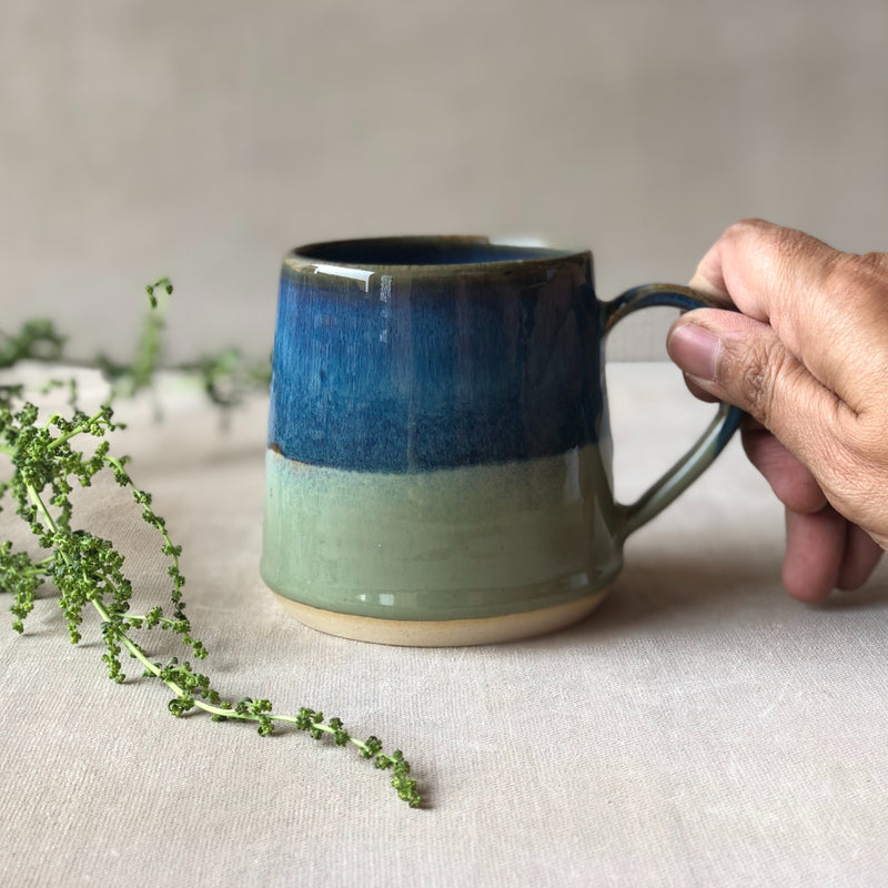 Ceramic Blue Green Handcrafted Coffee Mug