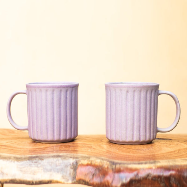 Ceramic Handcrafted Lavender Mug- Set of two
