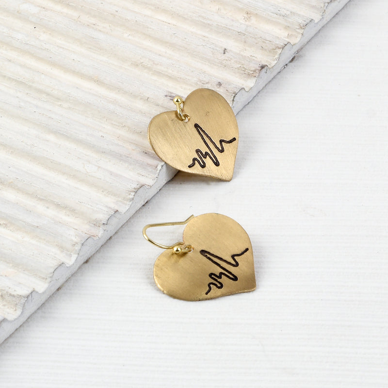 Handcrafted Brass Heart Shaped Earring
