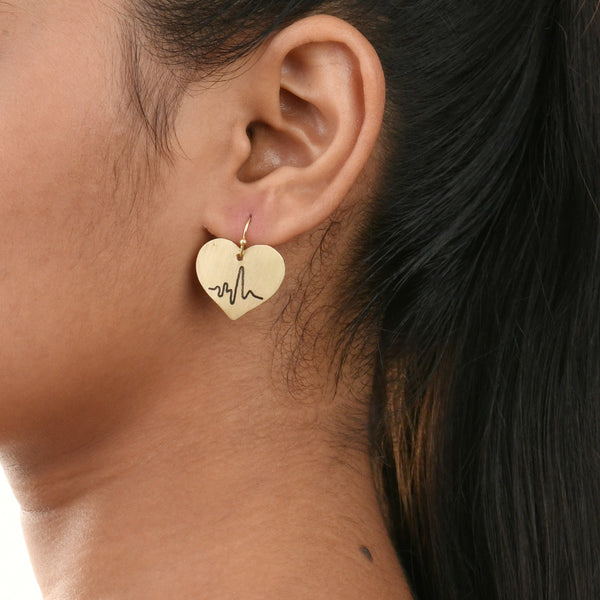 Handcrafted Brass Heart Shaped Earring