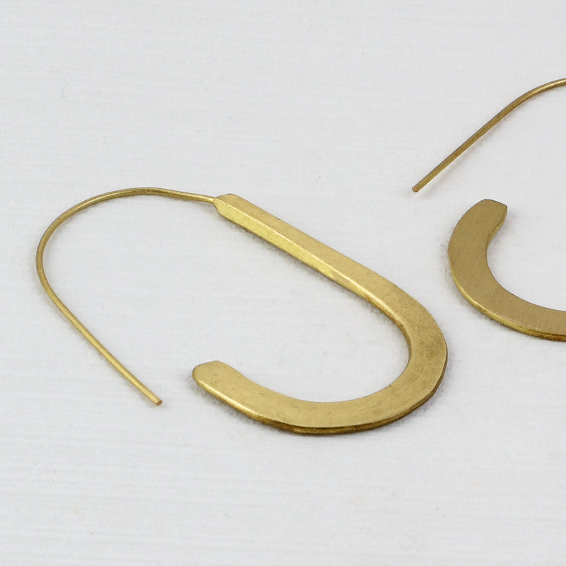 Handcrafted Brass U Shape Earring
