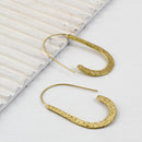 Handcrafted Brass U Shape Hammered Earring
