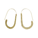 Handcrafted Brass U Shape Hammered Earring