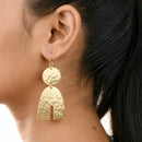 Handcrafted Brass Textured Earring