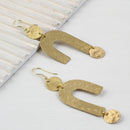 Handcrafted Brass U Shaped Textured Earring