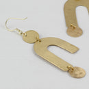 Handcrafted Brass U Shaped Textured Earring
