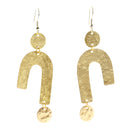 Handcrafted Brass U Shaped Textured Earring