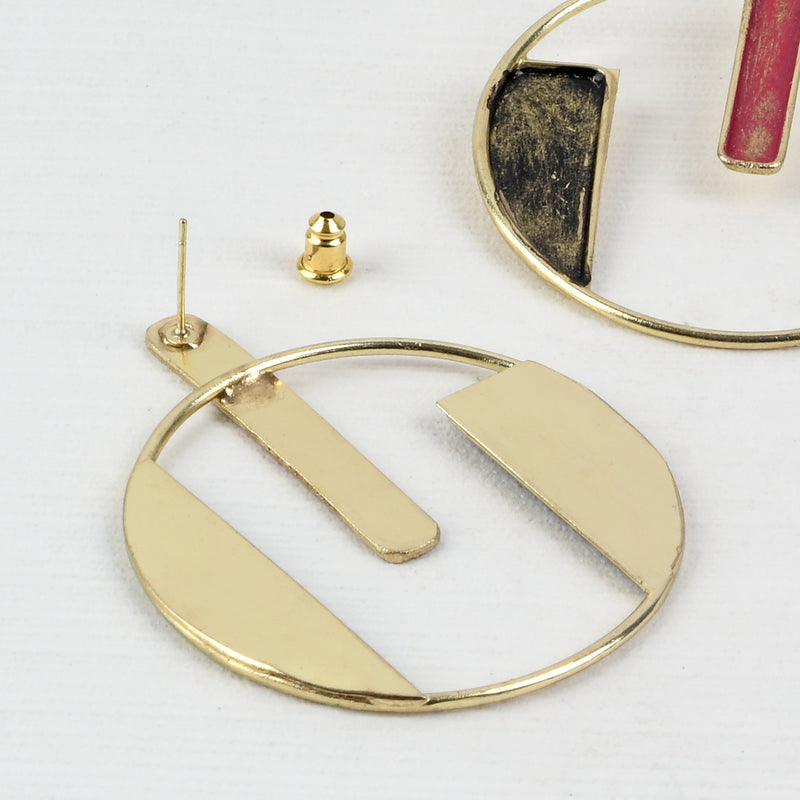 Handcrafted Brass Stud Earring