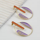 Handcrafted Brass Orange Stud Earring