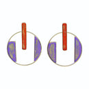 Handcrafted Brass Orange Stud Earring