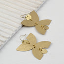 Handcrafted Brass Half Circle Textured Earring