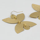 Handcrafted Brass Half Circle Textured Earring