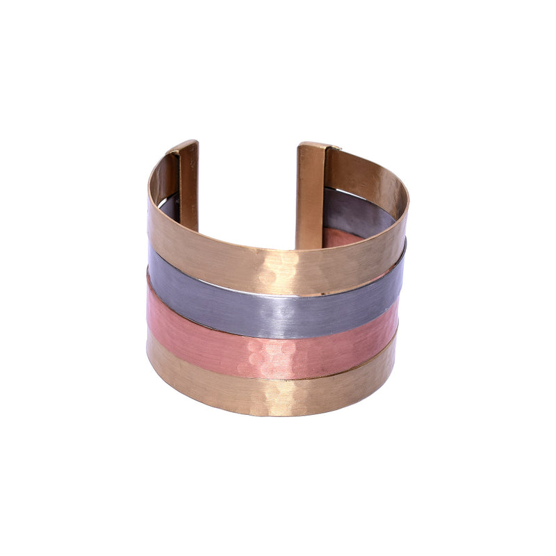 Handcrafted Brass Copper Four Layer Handcuff