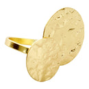 Handcrafted Two Disc Brass Hammered Finger Ring