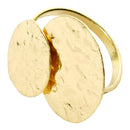 Handcrafted Two Disc Brass Hammered Finger Ring