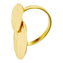 Handcrafted Two Disc Brass Hammered Finger Ring