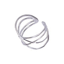 Handcrafted Brass Geometric Finger Ring Silver Look