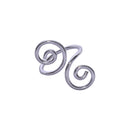 Handcrafted Brass Spiral Finger Ring Silver Look