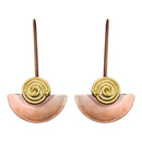 Handcrafted Copper Spiral Design Earring
