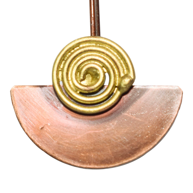 Handcrafted Copper Spiral Design Earring