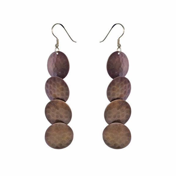 Handcrafted Hammered Brass Earring
