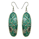 Handcrafted Green Textured Earring