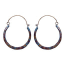 Handcrafted Blue Copper Hoops Earring