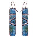 Handcrafted Copper Rectangular Long Earring