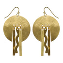 Handcrafted Brass Circles and Wave Design Earring