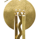 Handcrafted Brass Circles and Wave Design Earring