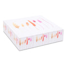 Wooden White Square Box with Feather Design Big