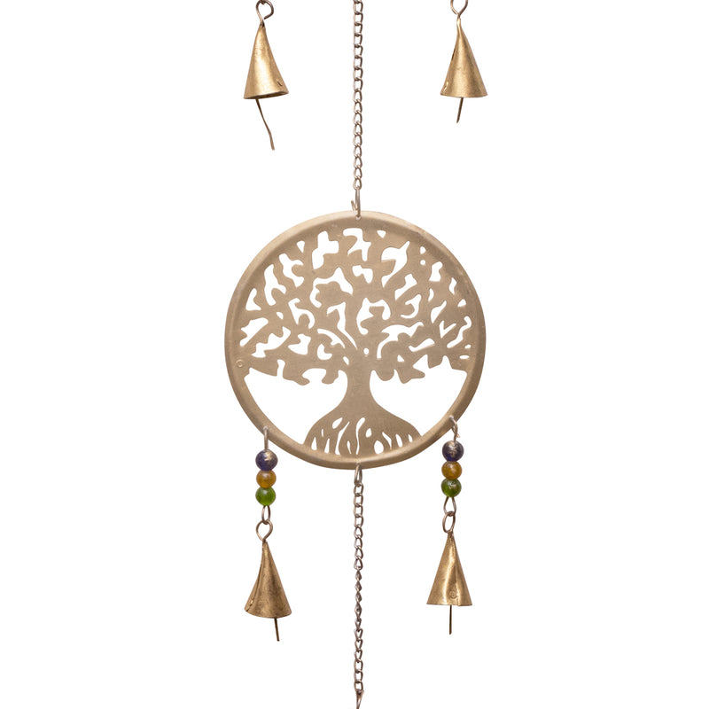 Handmade Three Step Brass Bell with Tree of Life Design
