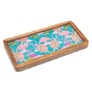 Wooden Tray With Blue Bird Print Design