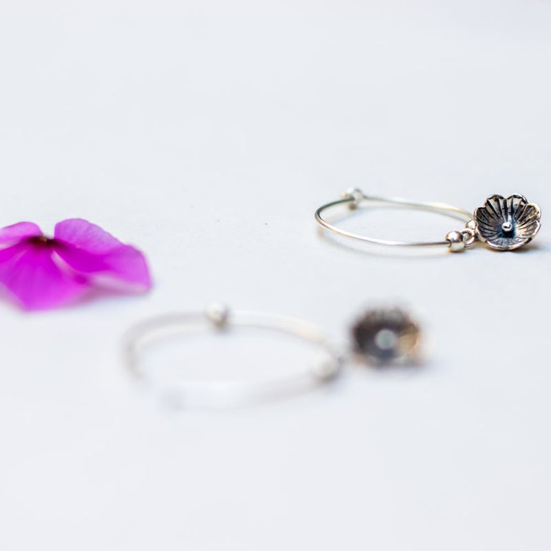 Silver Earring Poppy Small Hoops