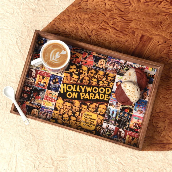 Hollywood Inspired Wooden Rectangular Tray