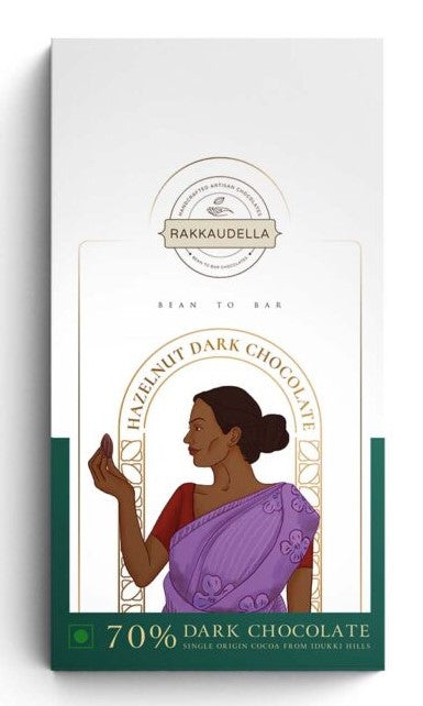 Handcrafted Artisanal Hazelnut 70% Dark Chocolate