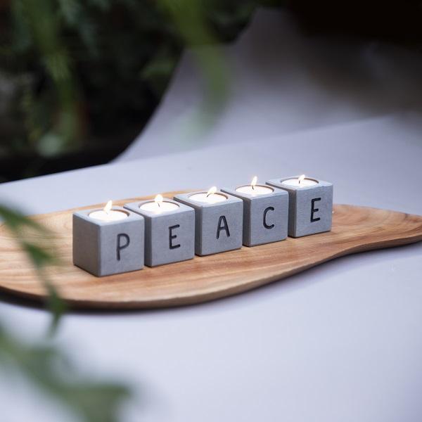 Unique Two-Sided Tea-Light Holder Stone Decor tatsat- a socially conscious store 